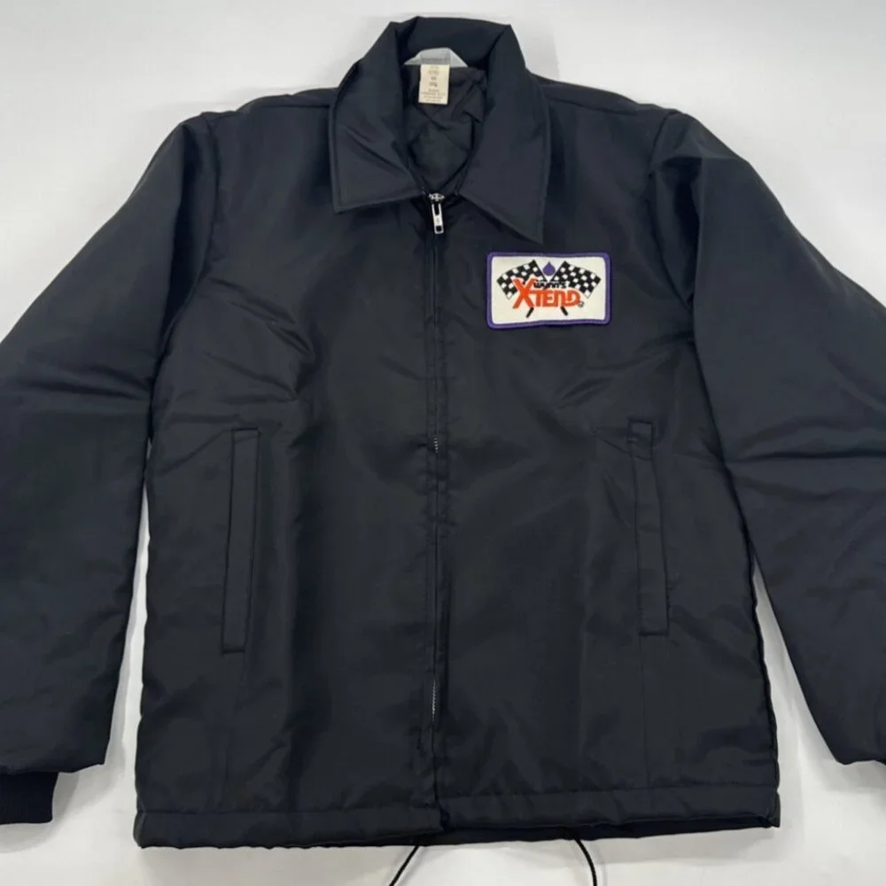 Vintage 70s Wynns Racing Team Jacket Mens Small Quilted Nylon Official Zip USA